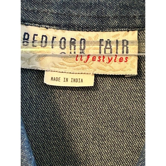 Vintage Bedford Fair Lifestyles Ladies Beaded Jean Jacket Size Medium Petite - Picture 3 of 3